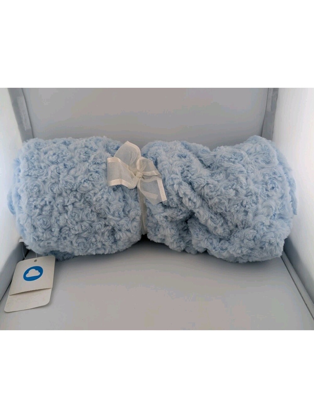 Mayoral Newborn Blue Baby Blanket New Light Faux Fur Warm 31.5"